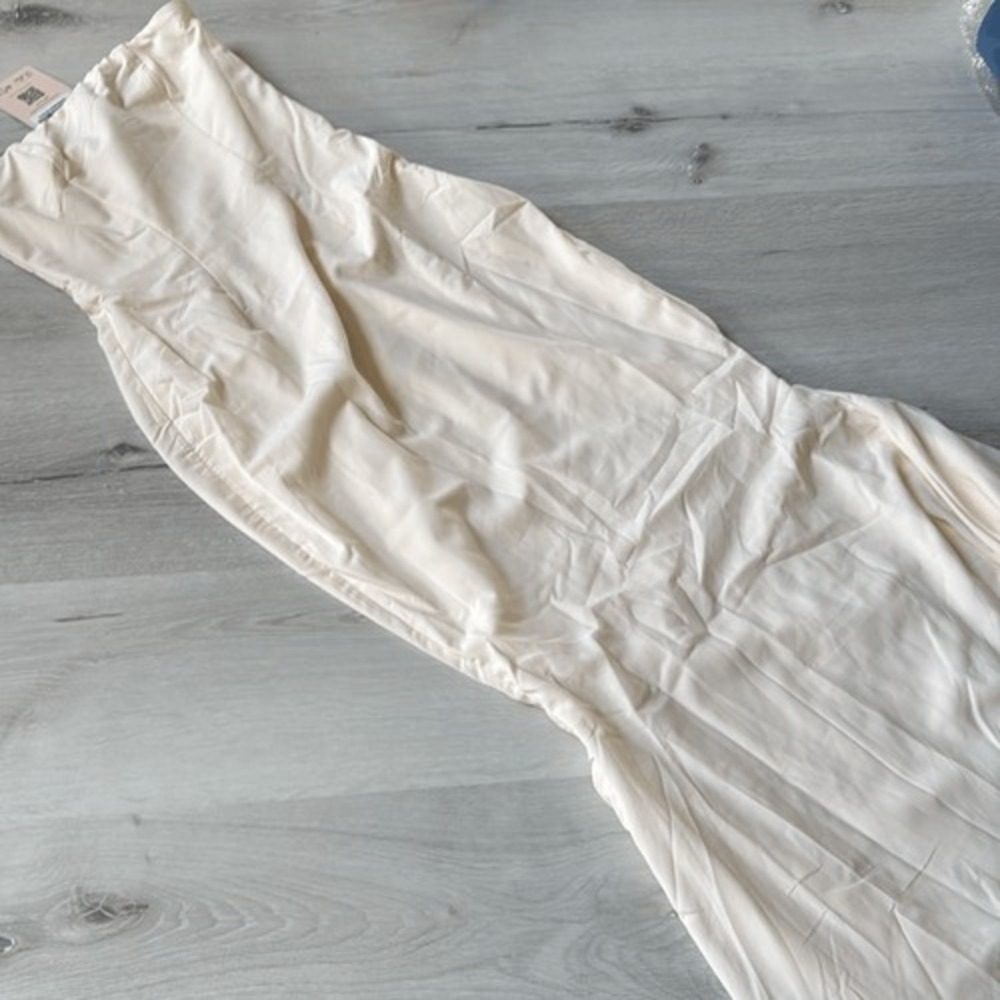 Oh Polly Imogene Scarf-Detail Strapless Gown -Size‎ 2 Ivory NWT w/o Scarf - Picture 4 of 6